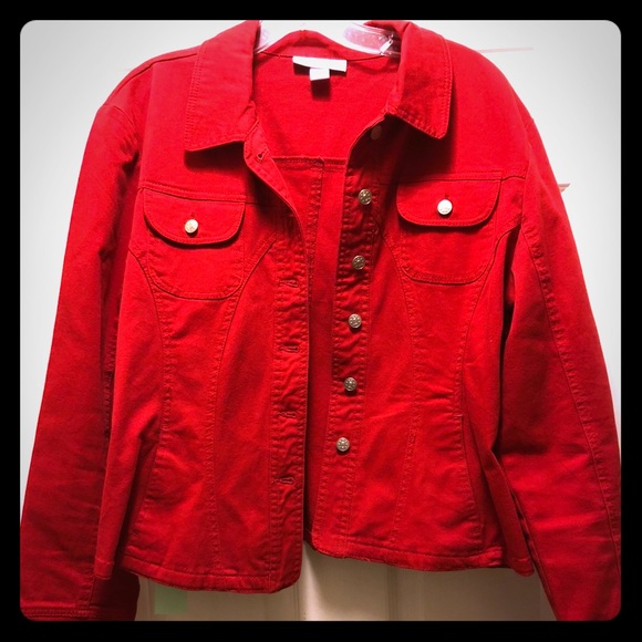 Dress Barn Red Denim Jacket 
